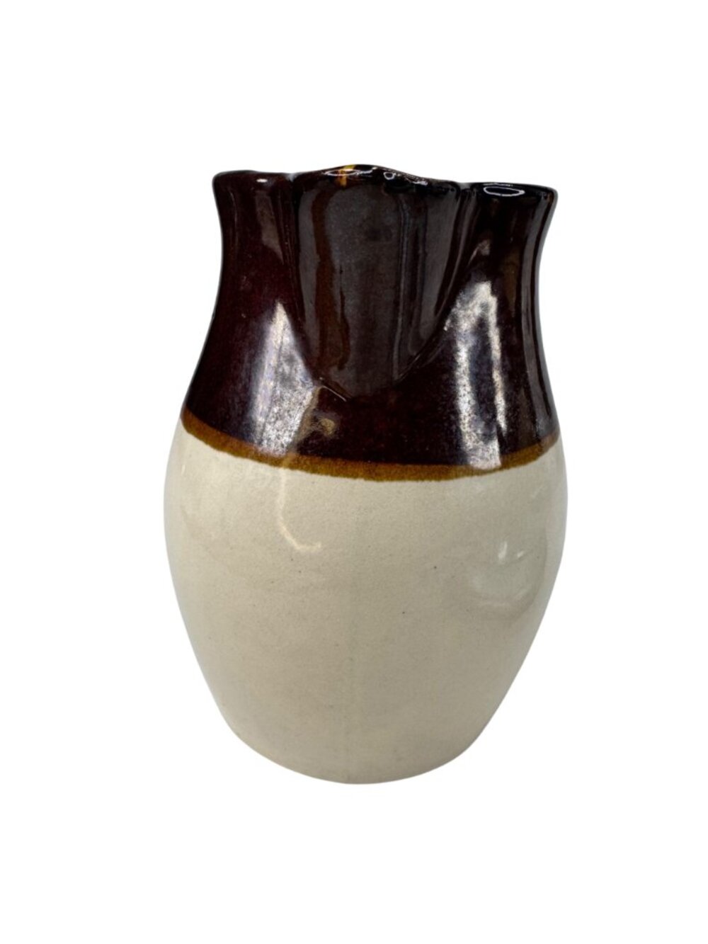 Roseville RRP Co USA Ceramic Pitcher Stoneware Brown Glaze 6" Tall Rustic - Picture 10 of 10